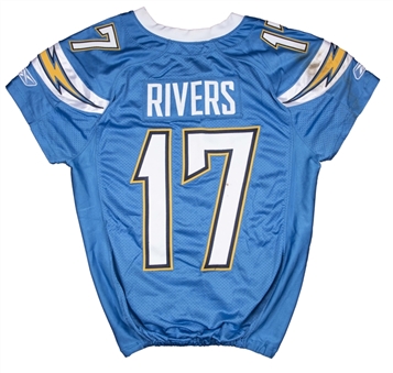 2009 Philip Rivers Game Used San Diego Chargers Home Jersey Photo Matched to 2 Games (Sports Investors Authentication & Chargers COA)